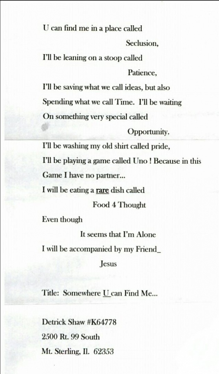New poetry by Detrick Shaw